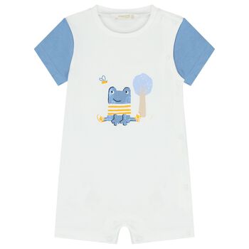 Baby Boys White & Yellow Rompers ( 3-Pack )