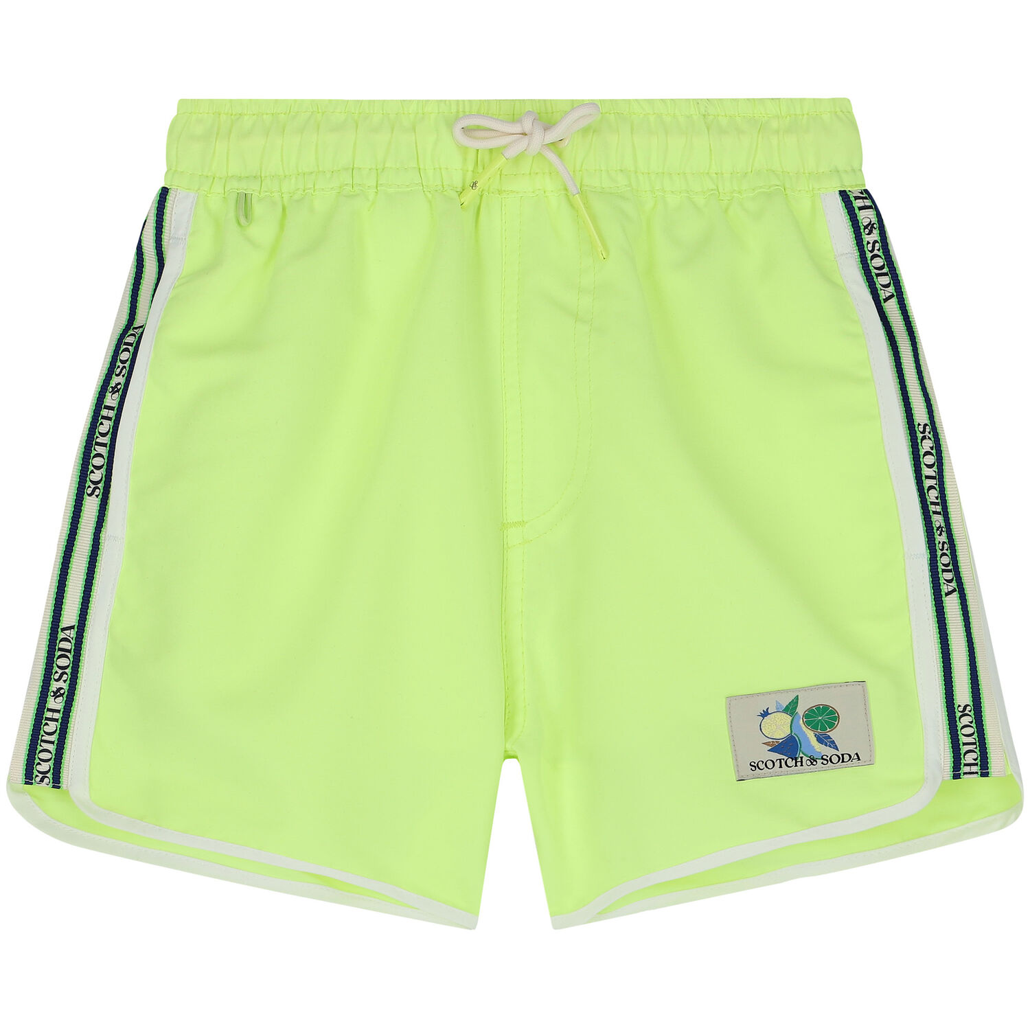 Boys Neon Green Swim Shorts, 1, hi-res