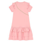 Girls Pink Logo Dress, 2, hi-res