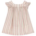 Baby Girls Pink, Beige & Gold Striped Dress Set, 1, hi-res