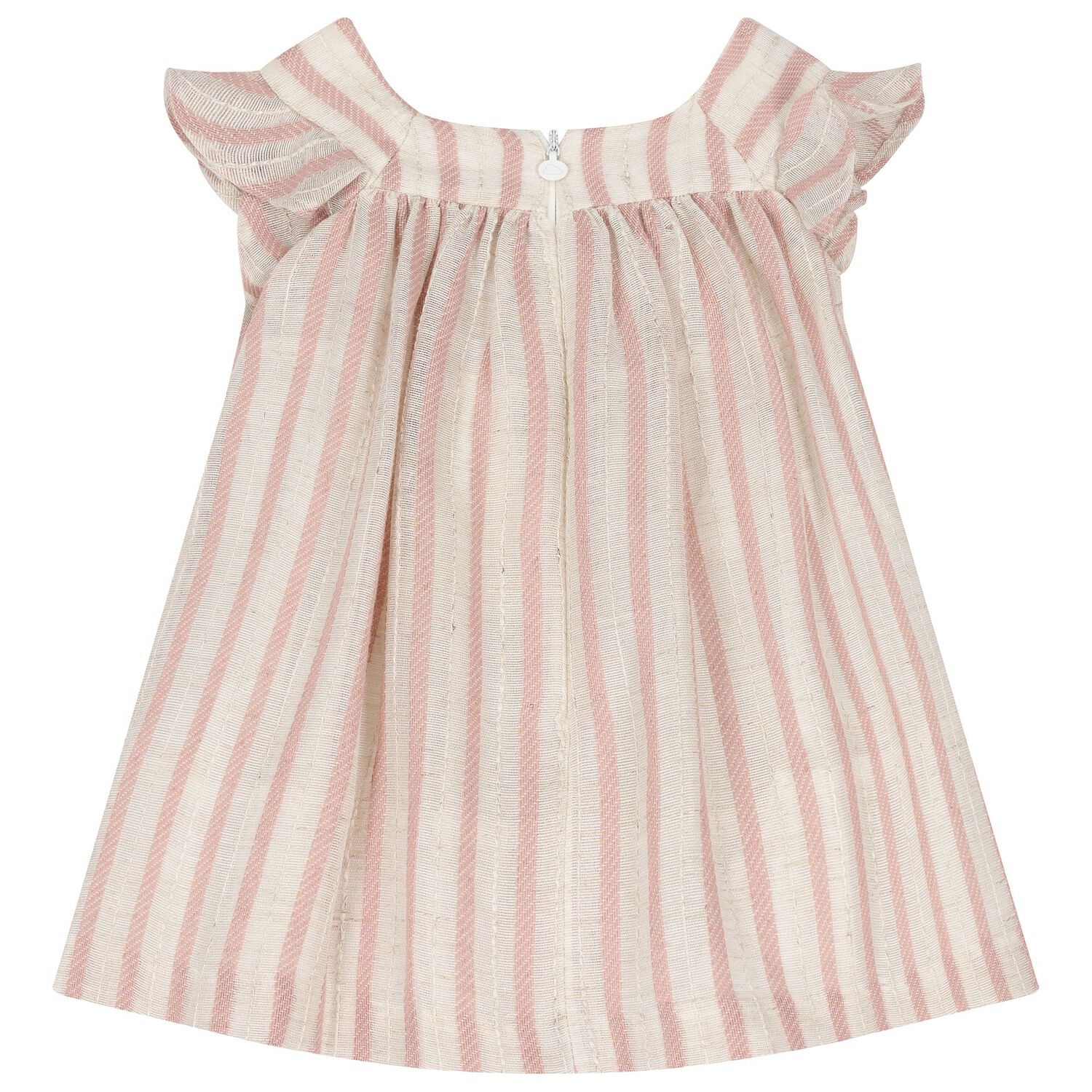Baby Girls Pink, Beige & Gold Striped Dress Set, 1, hi-res