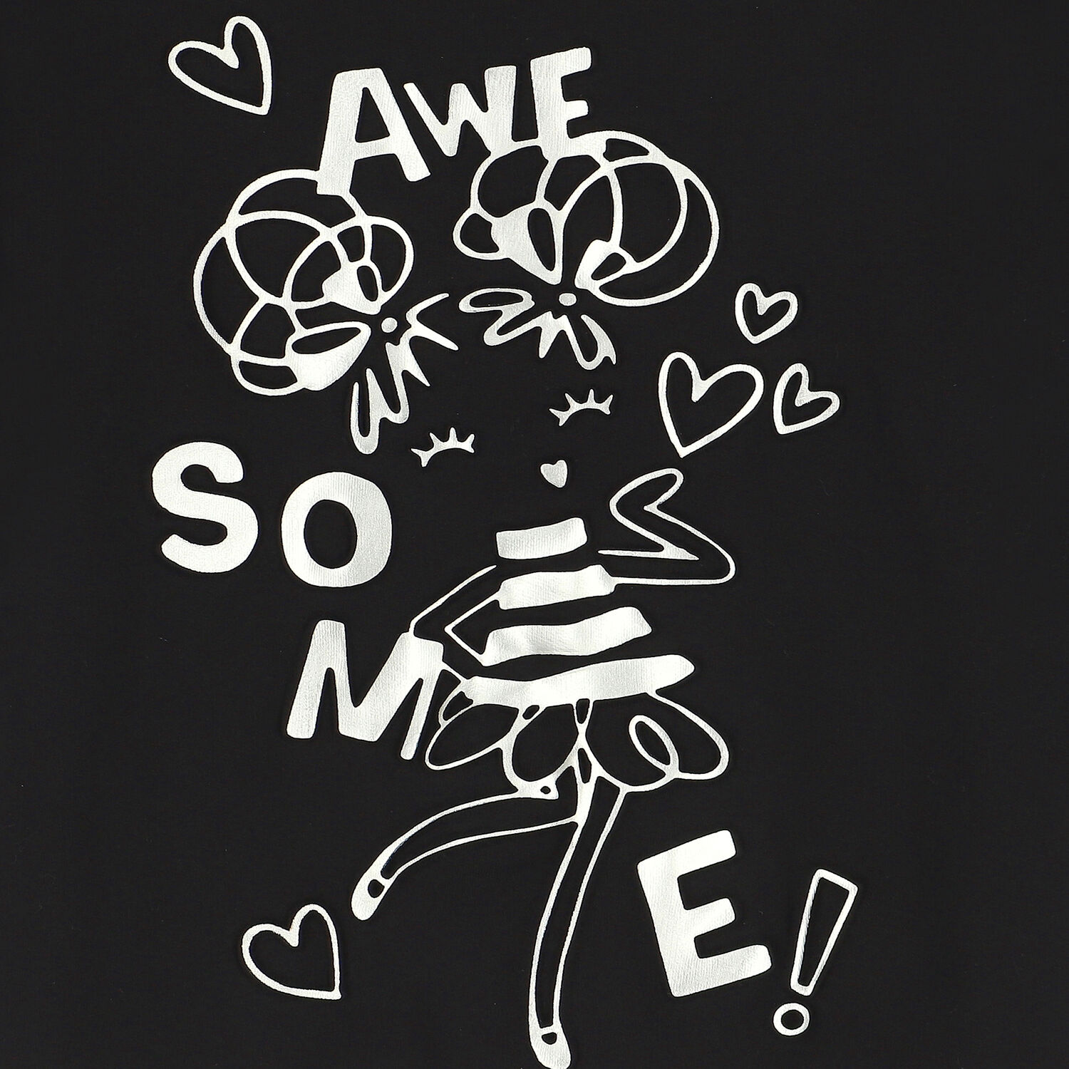 Girls Black & Silver Sweatshirt Dress, 1, hi-res