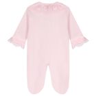 Baby Girl Pink Lace Tulle Babygrow & Headband Set, 1, hi-res