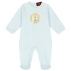 Baby Boys Blue & Gold Logo Babygrow, 2, hi-res