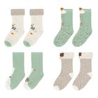 Baby Girls Green & Ivory Socks ( 4-Pack ), 1, hi-res