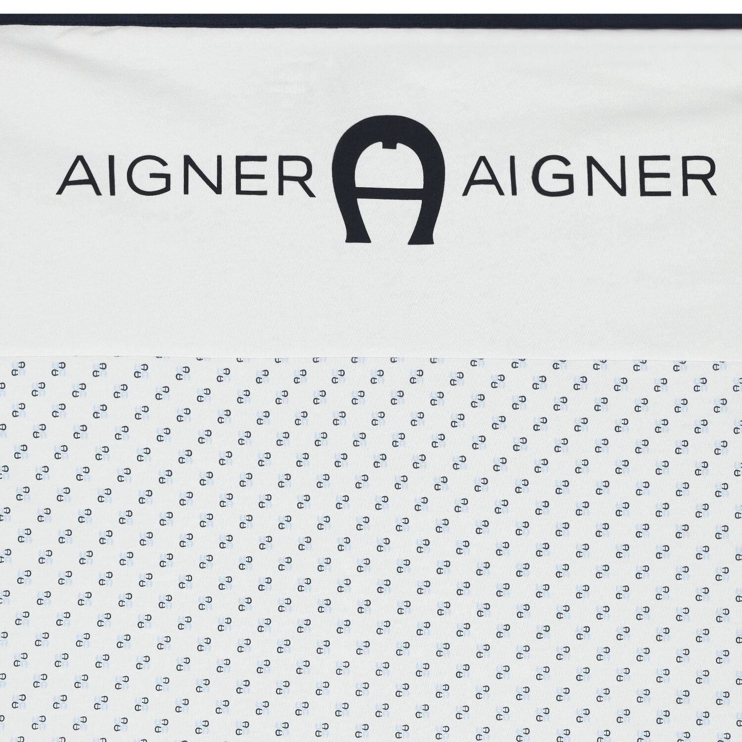 Baby Boys White & Navy Blue Logo Blanket, 3, hi-res