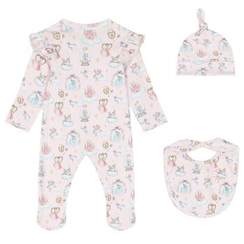 Baby Girls Pink Princess Babygrow Gift Set (3 Piece)