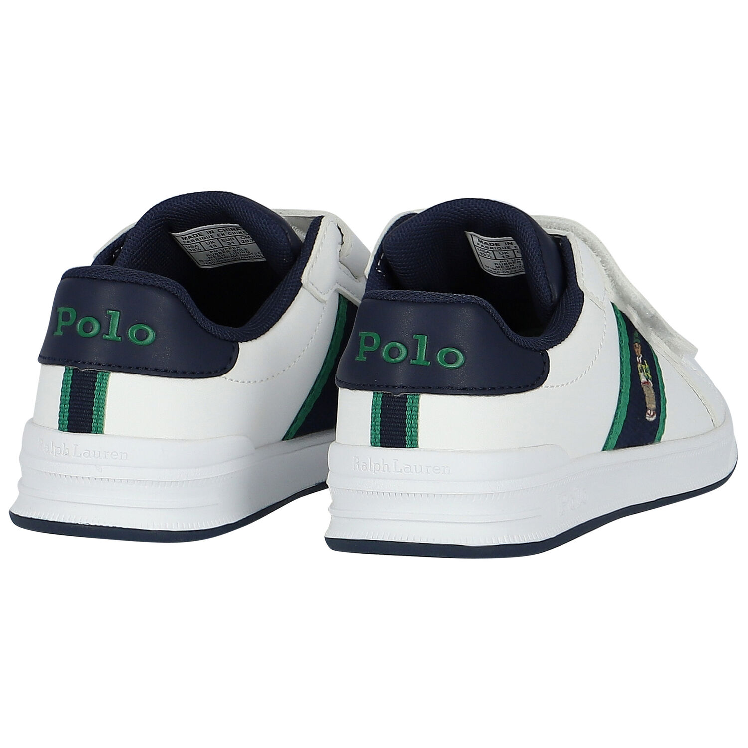 Boys White Polo Bear Trainers, 1, hi-res image number null