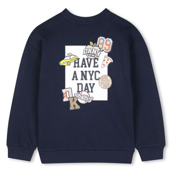 Boys Navy Blue Logo Sweatshirt
