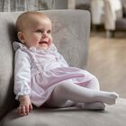 Girls White & Pink Dress Set, 1, hi-res