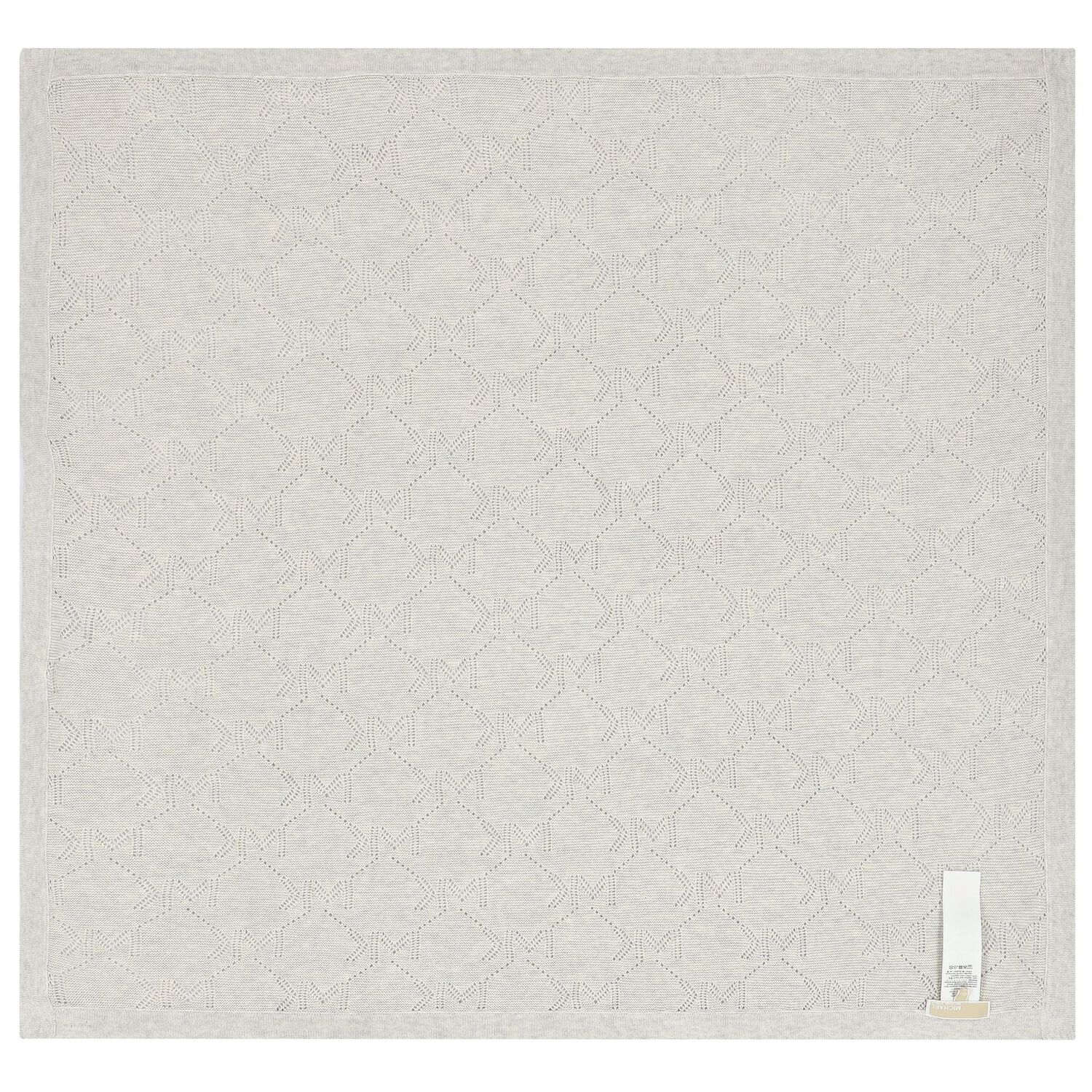 Grey Logo Knitted Baby Blanket, 1, hi-res