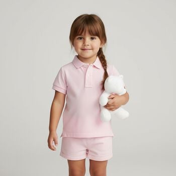 Baby Girls Pink Logo Polo Shirt Gift Set