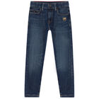 Boys Blue Denim Logo Jeans, 1, hi-res
