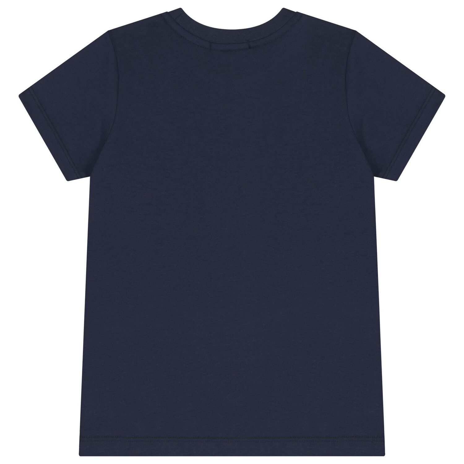 Boys Navy Blue & Gold Logo T-Shirt, 2, hi-res