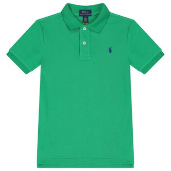 Boys Green Logo Polo Shirt