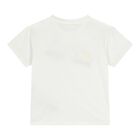 Baby Girls White Web Striped T-Shirt, 1, hi-res