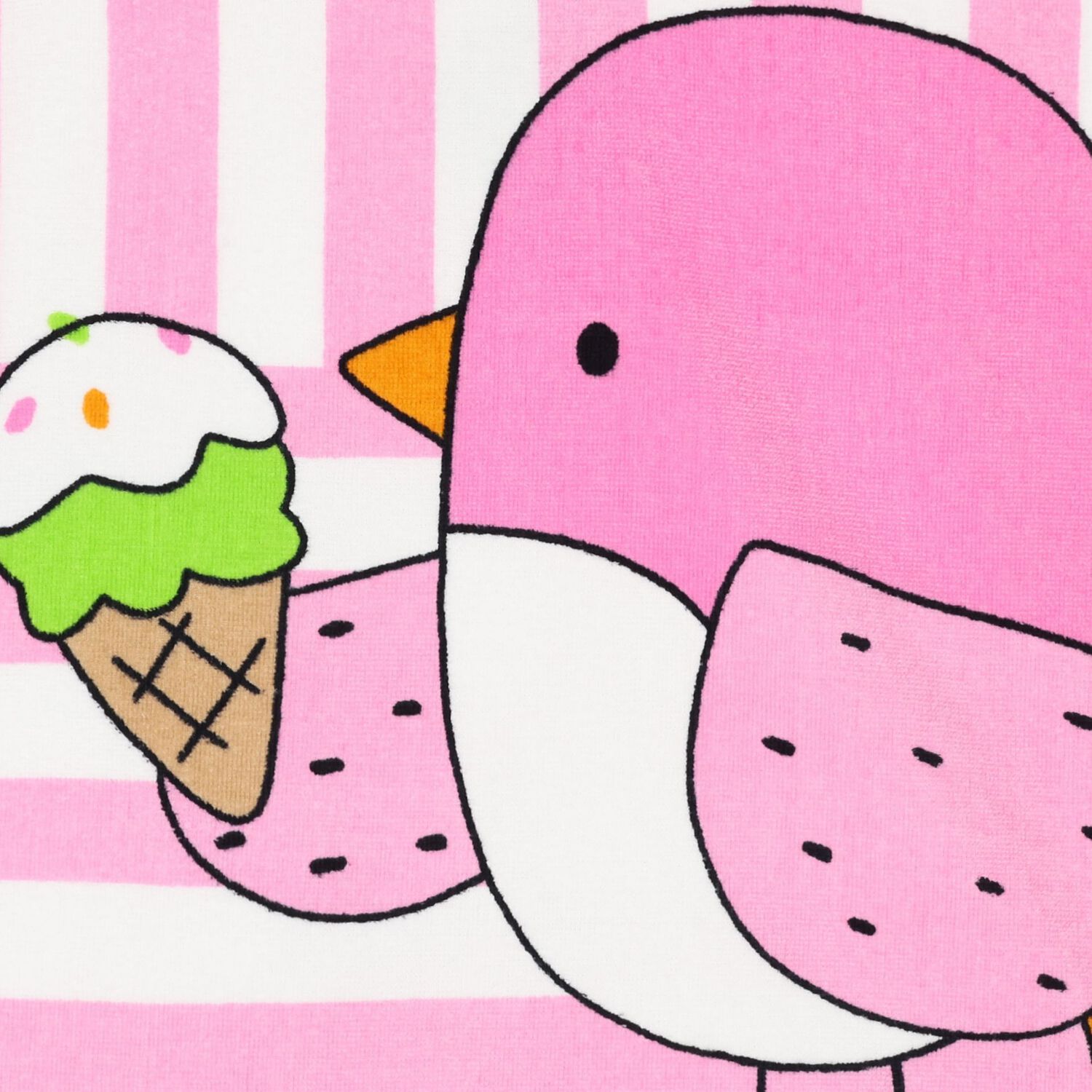 Girls Pink & White Striped Poncho Towel, 1, hi-res