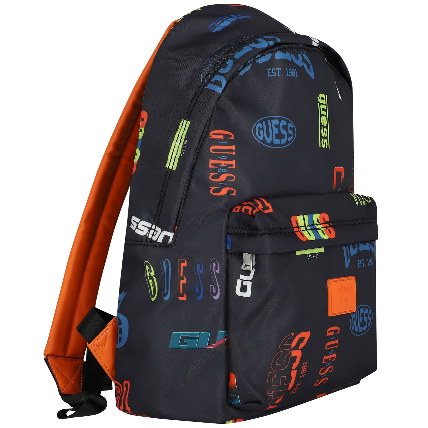 Boys Black Logo Backpack, 2, hi-res