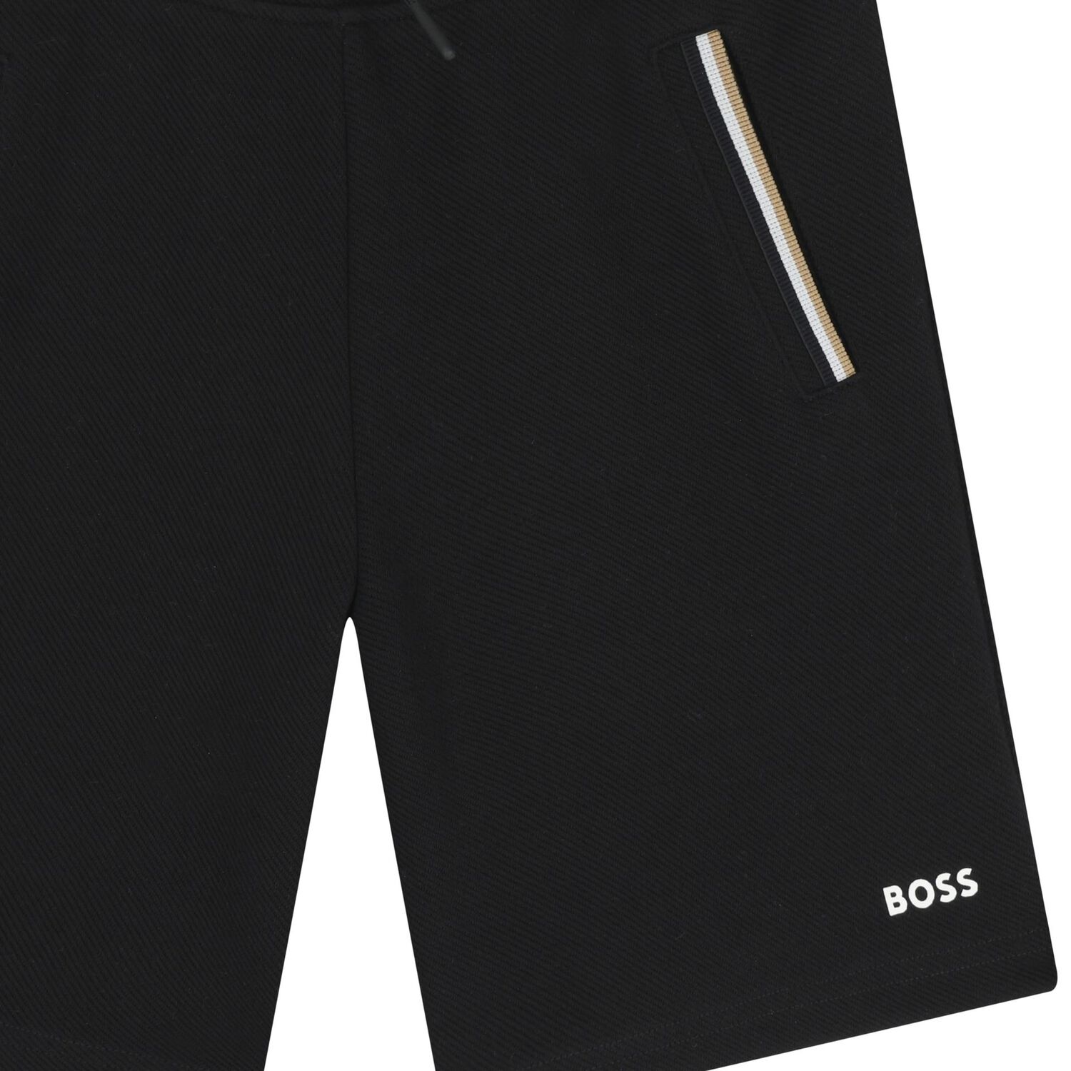 Boys Black Logo Shorts, 1, hi-res