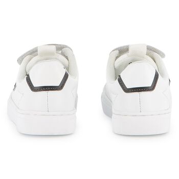 Boys White Leather Trainers