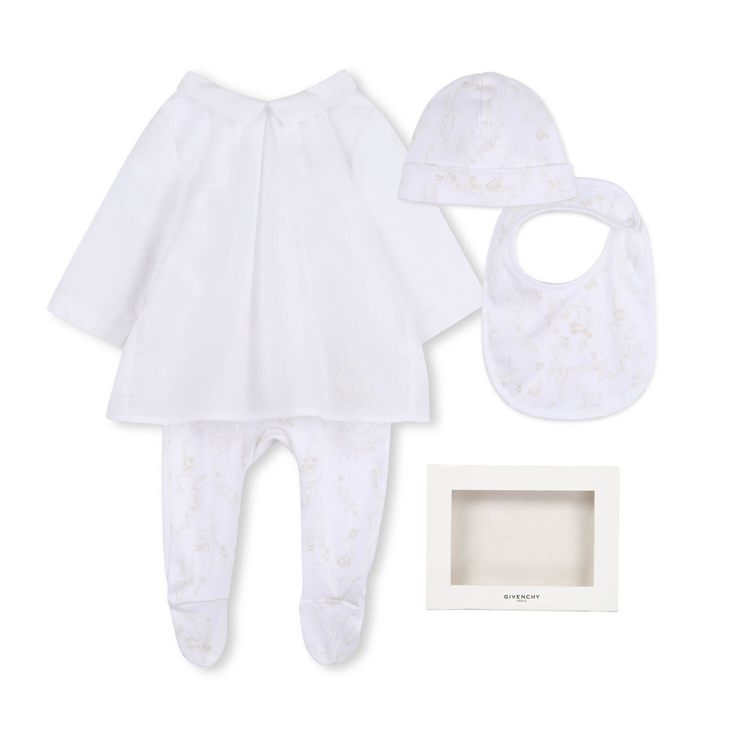 White & Beige Toile de Jouy Babygrow Gift Set, 1, hi-res