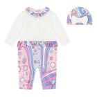 Girls White & Pink Fontane Babygrow Gift Set, 2, hi-res