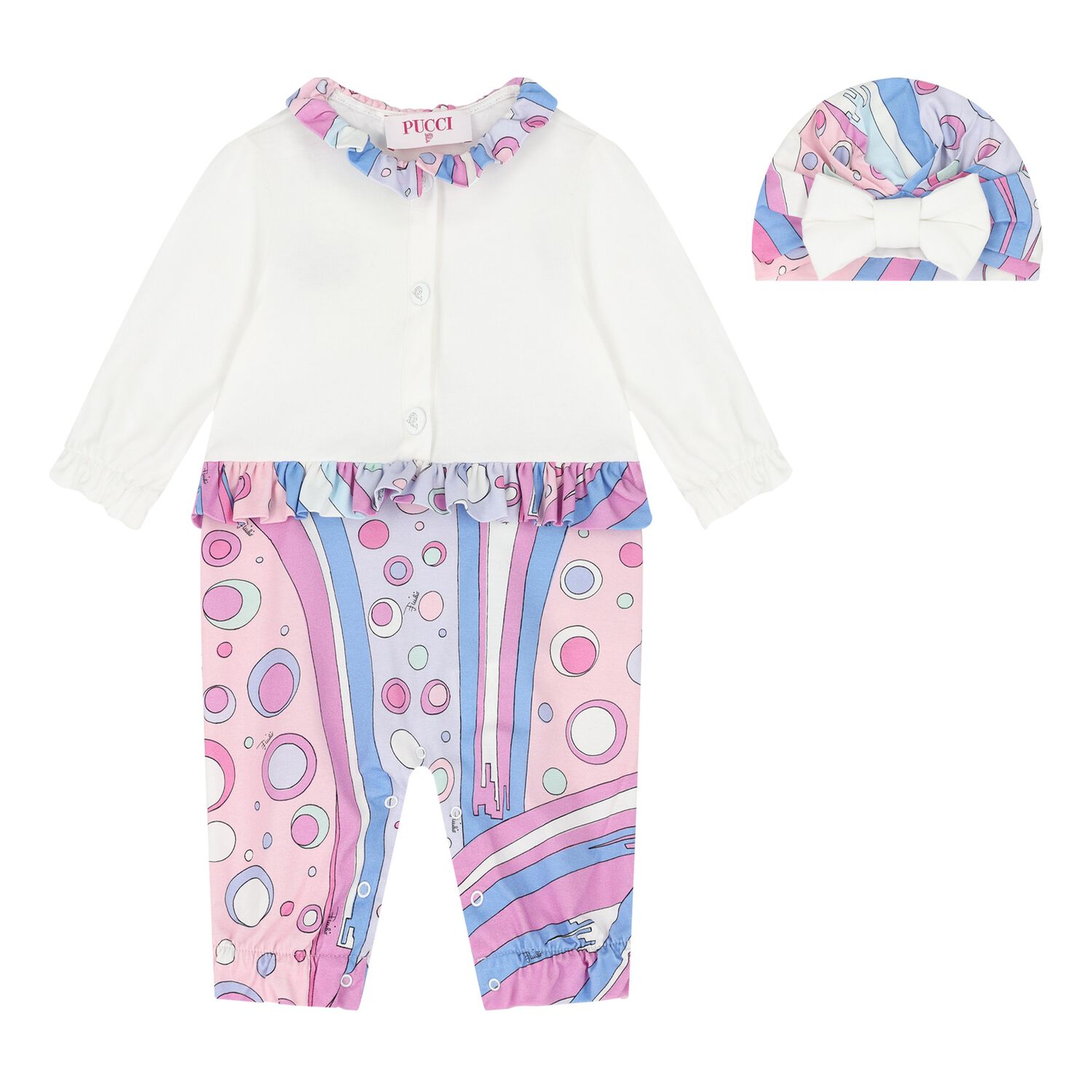 Girls White & Pink Fontane Babygrow Gift Set, 2, hi-res