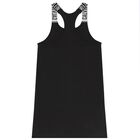 Girls Black Logo Beach Dress, 1, hi-res