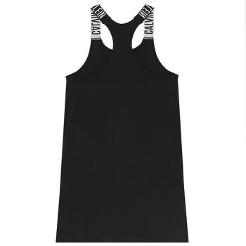 Girls Black Logo Beach Dress