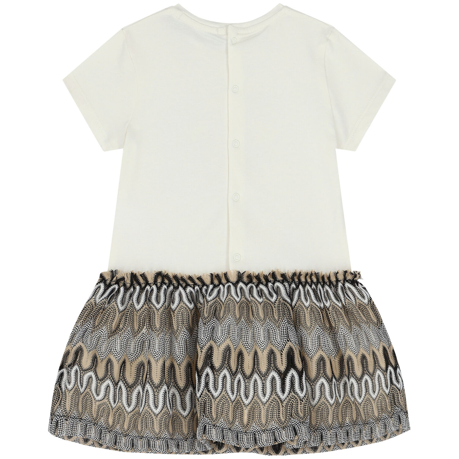 Girls Ivory Logo Dress, 1, hi-res