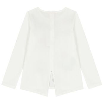 Girls Ivory Floral Long Sleeve Top
