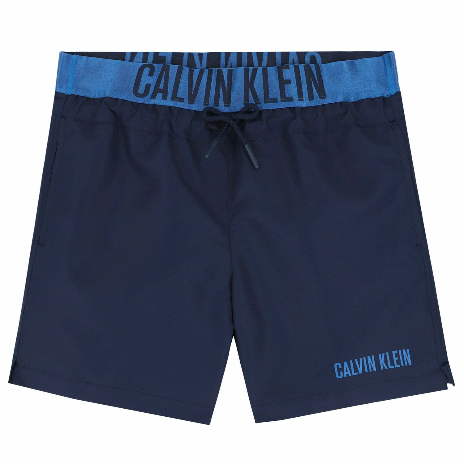 Boys Navy Logo Swim Shorts, 2, hi-res
