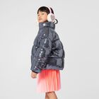Girls Grey Disco Ball Padded Puffer Jacket, 1, hi-res
