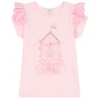 Girls Pink Broderie Anglaise Skirt Set, 1, hi-res