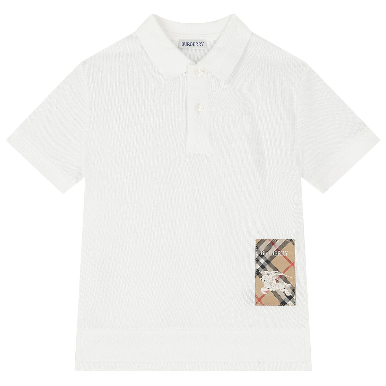 Boys White Logo Polo Shirt, 1, hi-res
