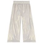 Girls Gold Logo Trousers, 1, hi-res