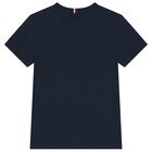Boys Navy Blue Logo T-Shirt, 1, hi-res