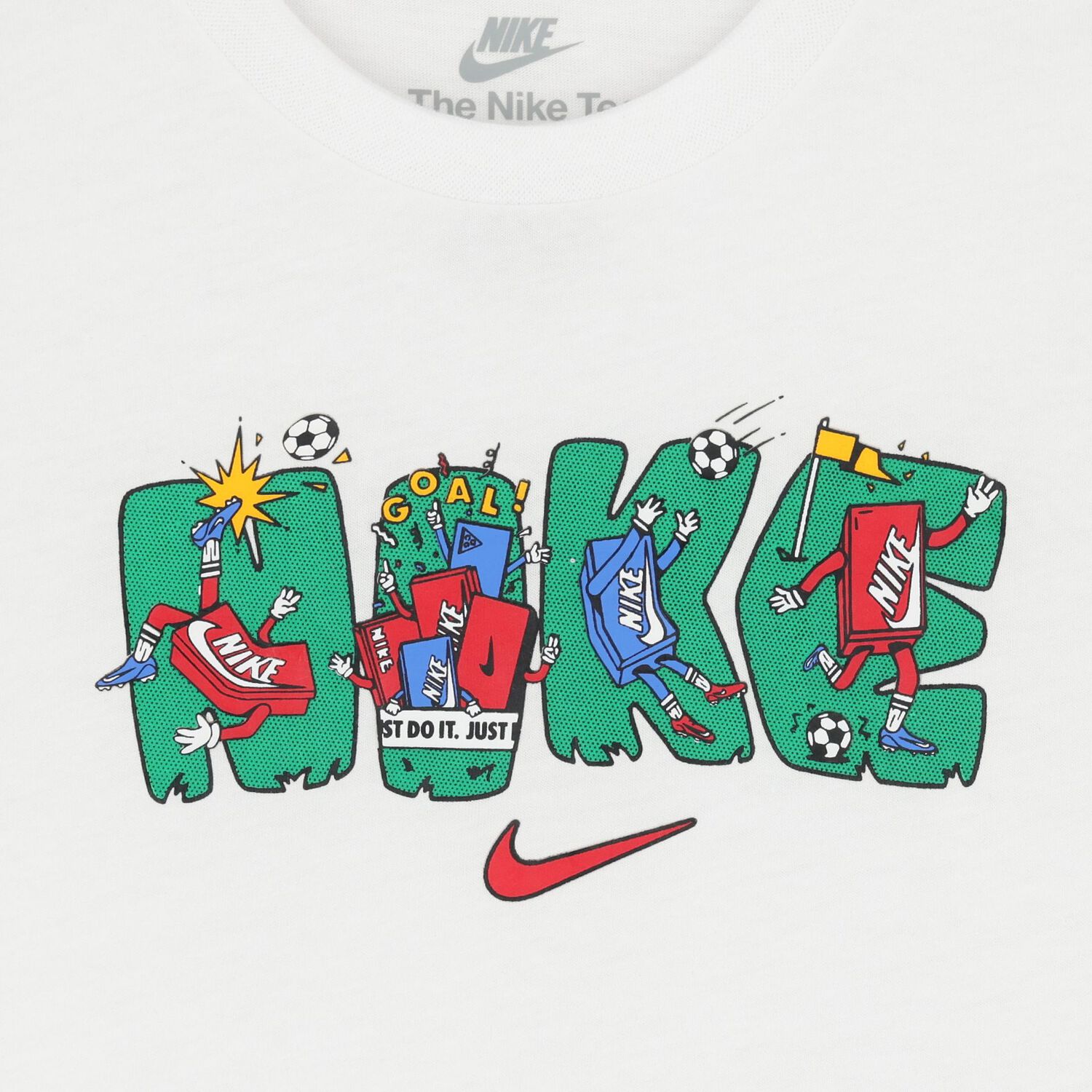Younger Boys White Logo T-Shirt, 1, hi-res