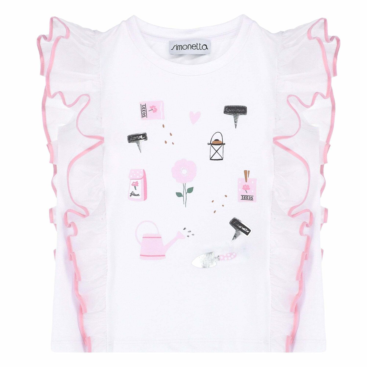 Girls White & Pink Top, 1, hi-res image number null