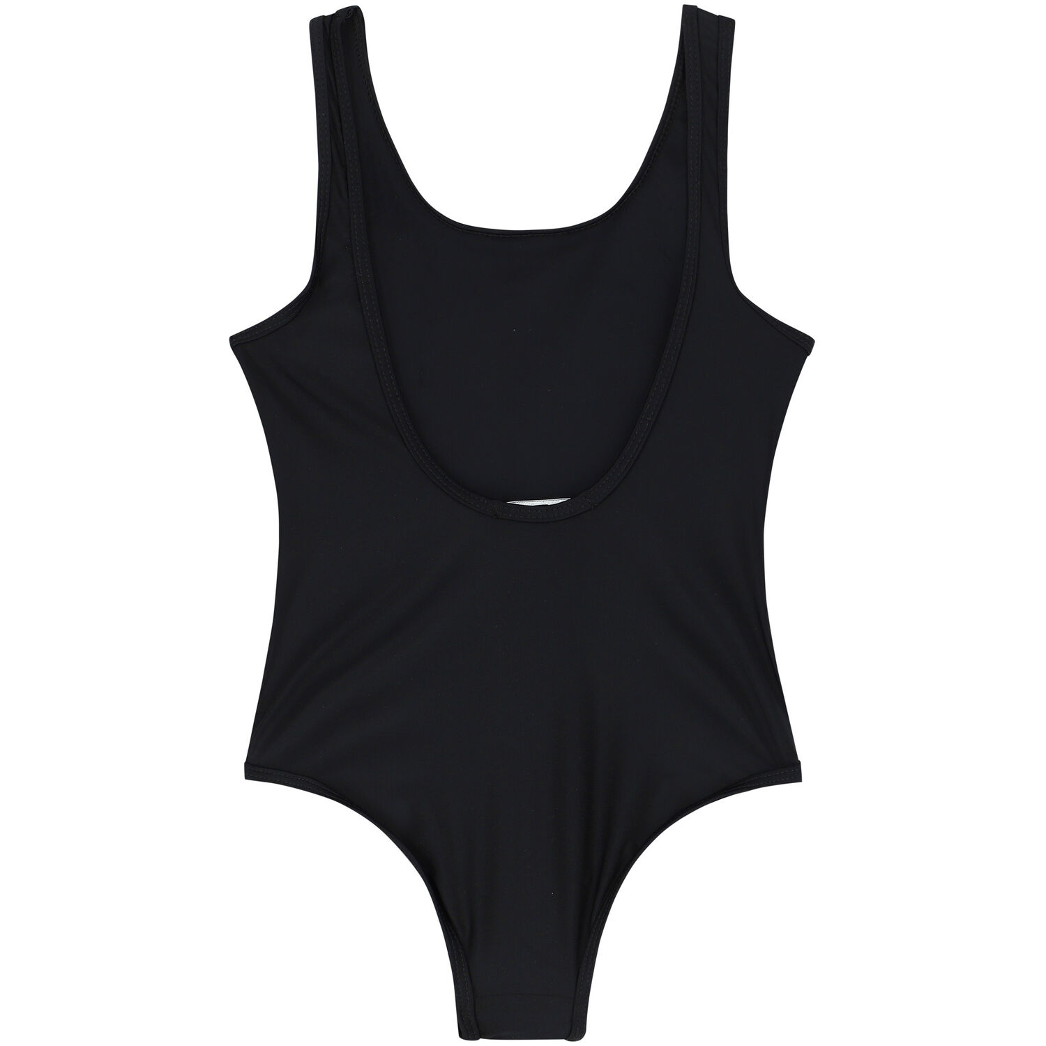 Girls Black Logo Swimsuit, 1, hi-res