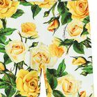 Girls Yellow & White Floral Leggings, 1, hi-res