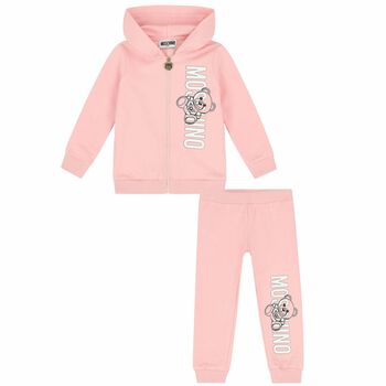 Younger Girls Pink Logo Tracksuit