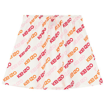 Girls White Logo Skirt