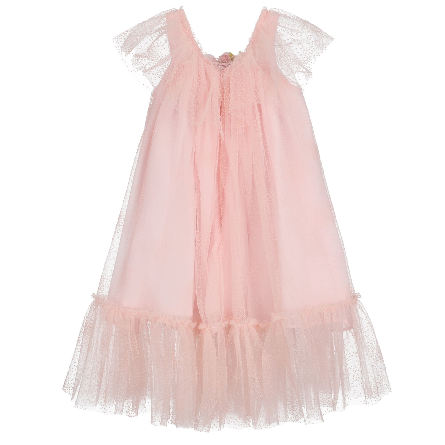 Girls Pink Tulle Dress, 3, hi-res