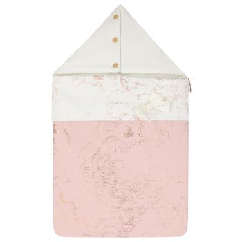 Baby Girls Ivory & Pink Geo Map Baby Nest