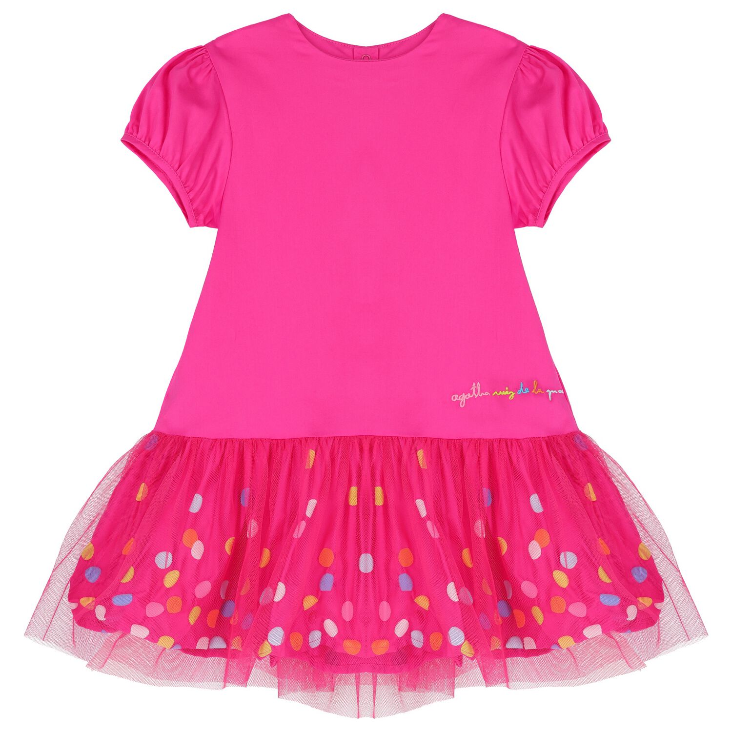 Girls Pink Tulle Dress, 1, hi-res