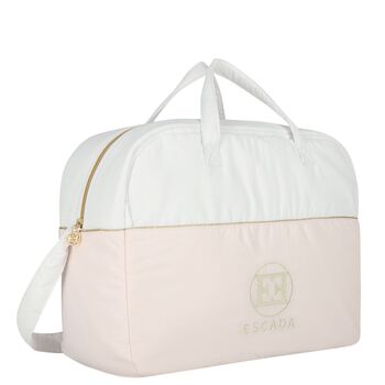 White & Pink Logo Baby Changing Bag
