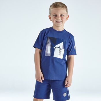 Boys Navy Blue Logo T-Shirt