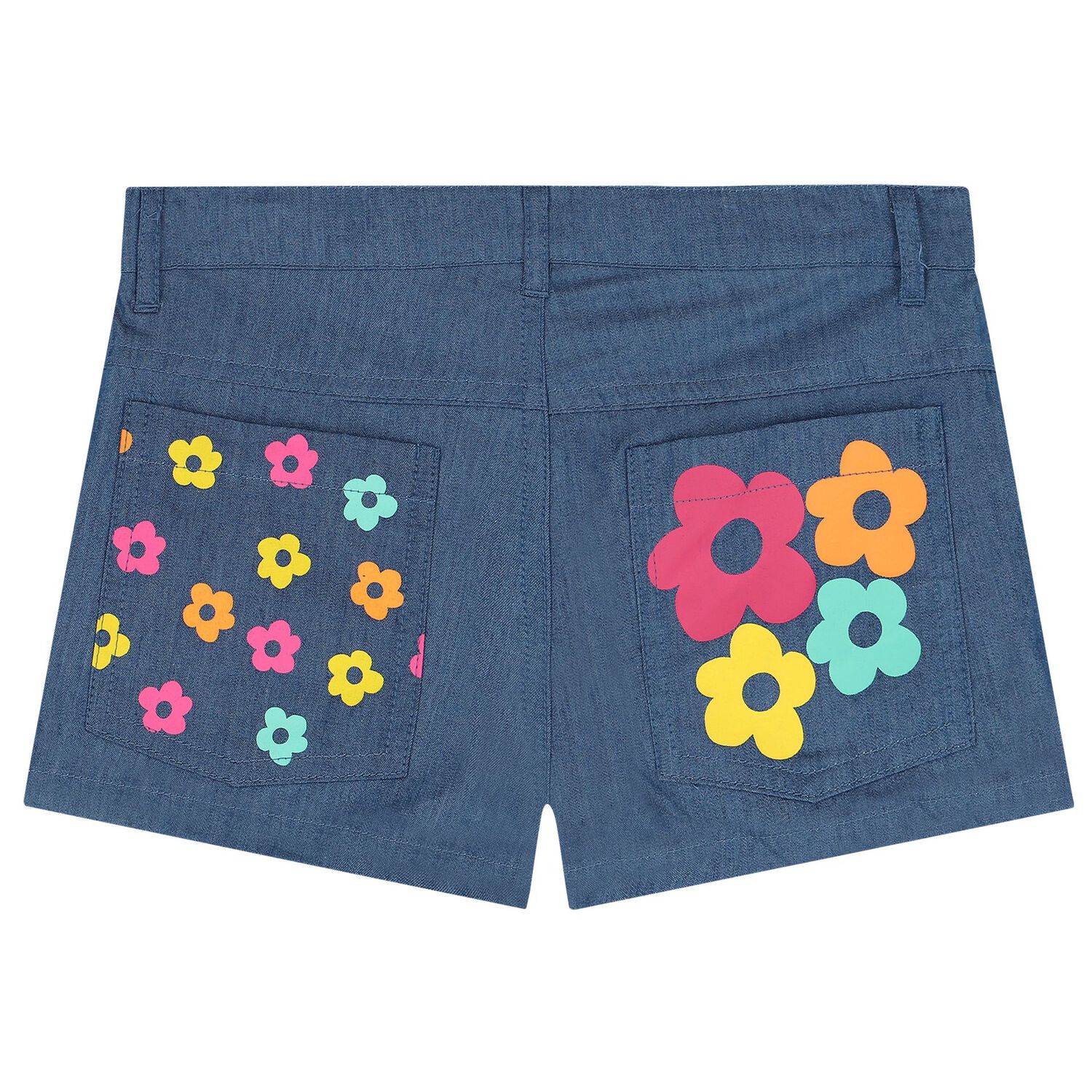 Girls Pink & Denim Logo Shorts Set, 1, hi-res image number null