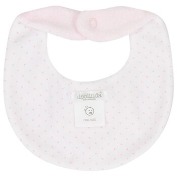 Baby Girls Pink Heart & Polka Dot Bib
